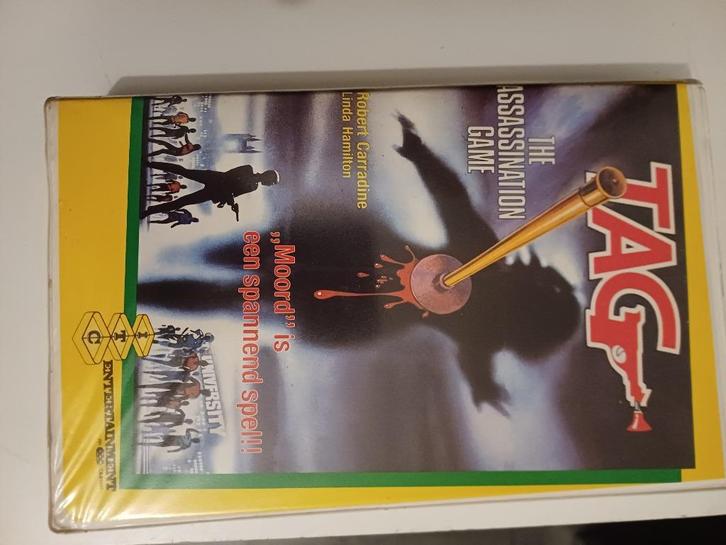 Zeldzame VHS – TAG: The Assassination Game – Robert Carradin, Cd's en Dvd's, VHS | Film, Gebruikt, Actie en Avontuur, Vanaf 16 jaar
