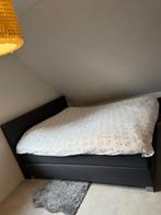 Boxspring 180x200 Antraciet - In Topstaat, Ophalen, Tweepersoons, Zo goed als nieuw, 180 cm