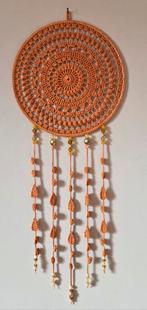 Mooie gehaakte oranjebruine mandala 25 cm, Ophalen of Verzenden, Nieuw