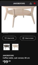 Coffee table - 80cm round oak veneer IKEA JAKOBSFORS, Huis en Inrichting, Ophalen, 50 tot 100 cm, Rond, 50 tot 100 cm