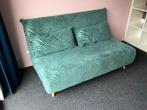Ideale 2 persoons slaapbank, groen, palmbladmotief, Huis en Inrichting, Banken | Bankstellen, Ophalen, Gebruikt, 150 tot 200 cm