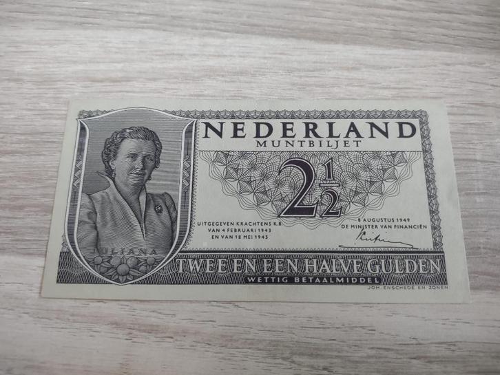 Prachtig+ biljet 2,5 gulden 1949, muntbiljet Juliana, Postzegels en Munten, Bankbiljetten | Nederland, Ophalen of Verzenden