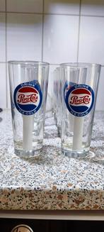 10 Mooie Pepsi Cola glazen oud logo, Verzamelen, Glas en Borrelglaasjes, Ophalen, Zo goed als nieuw, Frisdrankglas