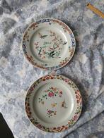 2x chinees famille rose bord 18e eeuw Qing ? Vogels bloemen, Antiek en Kunst, Antiek | Porselein, Ophalen of Verzenden