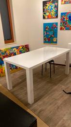 Witte tafel 160x80x75h, Huis en Inrichting, Tafels | Eettafels, Ophalen, Gebruikt, 50 tot 100 cm, 150 tot 200 cm