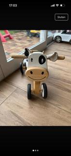Houten loopfiets koe, Ophalen, Zo goed als nieuw, Rij- of Hobbelspeelgoed