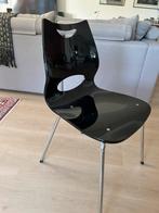 6 Italiaanse design eetkamerstoelen, Huis en Inrichting, Stoelen, Ophalen, Kunststof, Zwart, Zo goed als nieuw