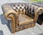 2x Chesterfield Club fauteuil olijfgroen + BEZORGING GRATIS, Ophalen of Verzenden