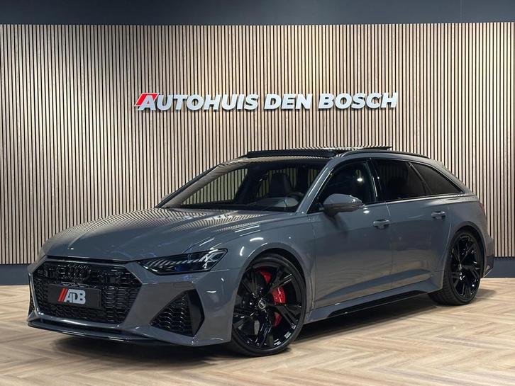 Audi RS6 Avant TFSI Quattro 600PK Nimbus - Lucht - Keramisch, Auto's, Audi, Bedrijf, Te koop, RS6, 360° camera, 4x4, ABS, Achteruitrijcamera