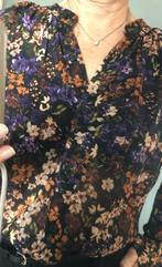 Blouse bloemmotief, Kleding | Dames, Blouses en Tunieken, Ophalen of Verzenden, Zo goed als nieuw, Maat 42/44 (L), Zwart
