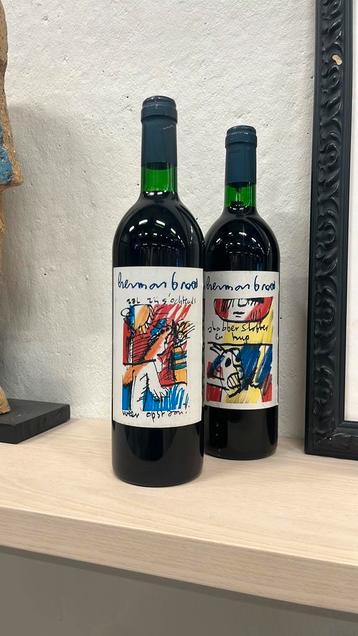 2 flessen herman broodwijn verzameling uniek beschikbaar voor biedingen