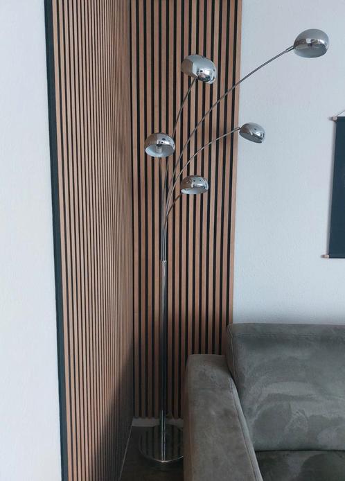 Vloerlamp met 5 bogen chroomkleurig dimbaar, Huis en Inrichting, Lampen | Vloerlampen, Gebruikt, 150 tot 200 cm, Ophalen