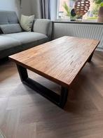 Teakhouten salontafel, industrieel/landelijke stijl, Ophalen, 100 tot 150 cm, 50 tot 100 cm, Zo goed als nieuw