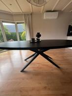 Ovale eettafel zwart – 220x120 cm met spinpoot, Huis en Inrichting, Tafels | Eettafels, 100 tot 150 cm, 200 cm of meer, Ophalen of Verzenden