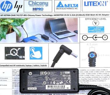 HP 741727-001 19.5V 2.31A 45W Adapter Lader Oplader Kabel beschikbaar voor biedingen