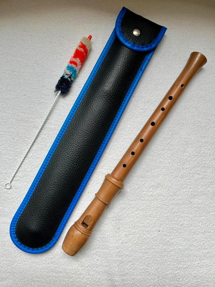 J.R. van der Veen Sopraan Blokfluit Duitse boring enkel, Muziek en Instrumenten, Blaasinstrumenten | Blokfluiten, Zo goed als nieuw