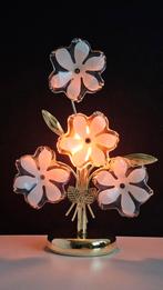 Vintage brass Murano stijl bloemen tafellamp., Ophalen of Verzenden