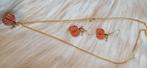 Handgemaakte Ketting & Oorbellen Set, Nieuw, Ophalen of Verzenden, Goud, Overige materialen