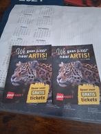 2 toegangskaarten artis dierenpark, Tickets en Kaartjes, Twee personen, Ticket of Toegangskaart
