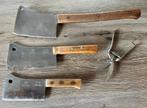 Antieke slagers hakbijlen ( 3 stuks ), Ophalen, Gebruikt
