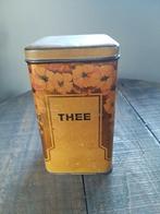 Oud thee blik met bloemen, Verzamelen, Ophalen of Verzenden, Gebruikt, Thee