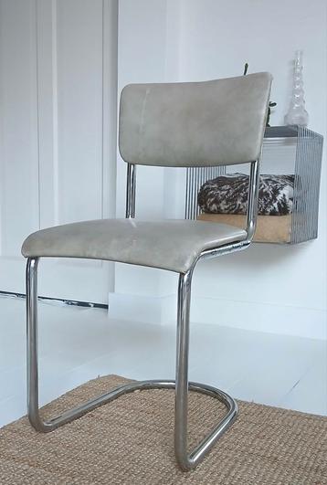 Vintage Gispen 1001 Buisframe Stoel, (Elephant) beschikbaar voor biedingen