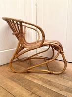 Vintage jaren 60 Rohe rotan fauteuil, Huis en Inrichting, Stoelen, Ophalen, Gebruikt, Bruin, Riet of Rotan