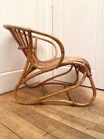 Vintage jaren 60 Rohe rotan fauteuil beschikbaar voor biedingen