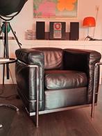 Cassina Le Corbusier lc2 Zwart leder, Gebruikt, Minder dan 75 cm, Leer, Ophalen of Verzenden