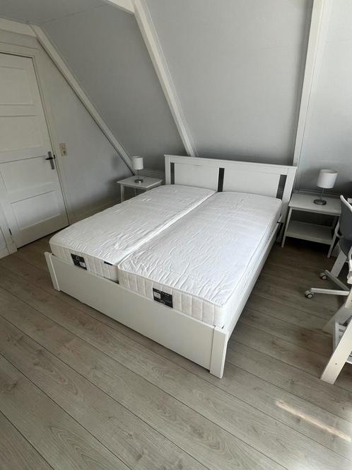IKEA Songesand bed compleet 160x200, Huis en Inrichting, Slaapkamer | Bedden, Gebruikt, Tweepersoons, 160 cm, 200 cm, Hout, Wit