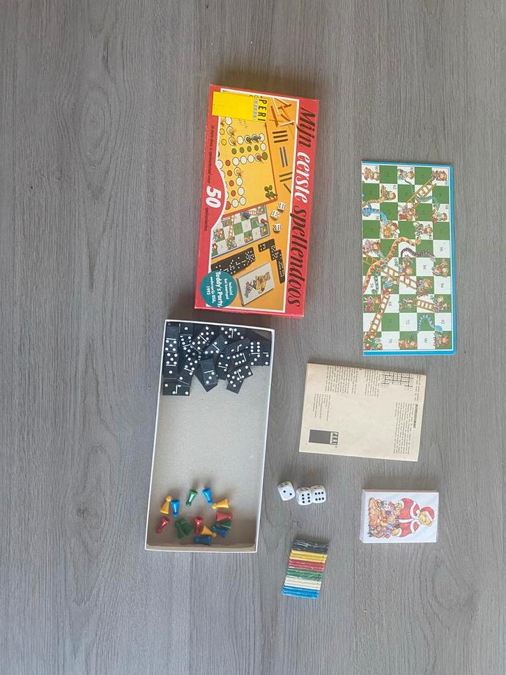 Mijn Eerste Spellendoos - Peri Spiele Vintage, Hobby en Vrije tijd, Gezelschapsspellen | Bordspellen, Gebruikt, Een of twee spelers