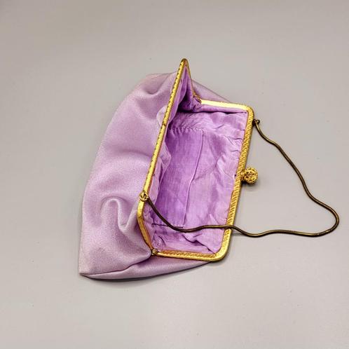 Vintage Antieke stoffige roze satijnen clutch tas, Sieraden, Tassen en Uiterlijk, Antieke sieraden, Overige typen, Overige materialen