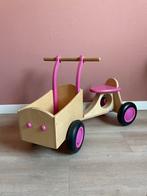 Roze loopfiets/ kinder bakfiets Van Dijk, Kinderen en Baby's, Speelgoed | Buiten | Voertuigen en Loopfietsen, Ophalen, Zo goed als nieuw