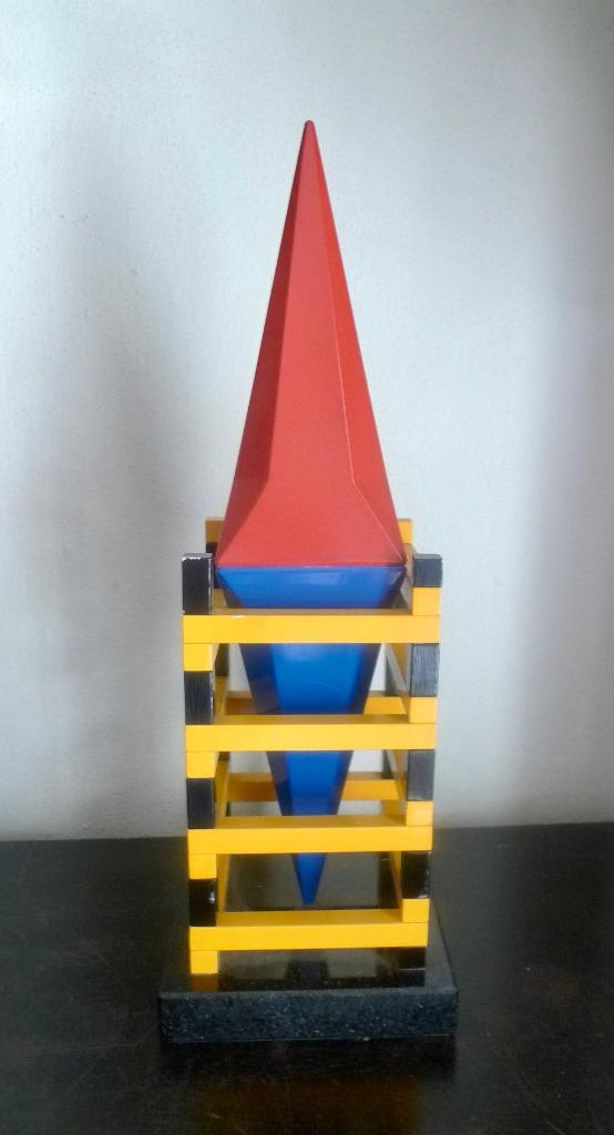 Constructivisme Toren hout gelakt jaren 80, Antiek en Kunst, Kunst | Designobjecten, Ophalen of Verzenden