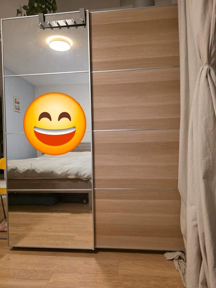 IKEA Pax Kast - Met schuifdeuren en spiegel, Huis en Inrichting, Kasten | Kledingkasten, Zo goed als nieuw, 200 cm of meer, 50 tot 75 cm
