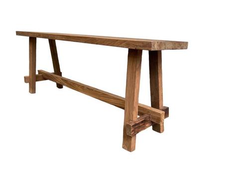 Stoer massief bankje / zitbank, Antiek en Kunst, Antiek | Meubels | Stoelen en Banken, Ophalen