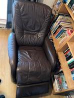 Relaxfauteuil donkerbruin, Huis en Inrichting, Fauteuils, Ophalen, Gebruikt, 50 tot 75 cm, Leer