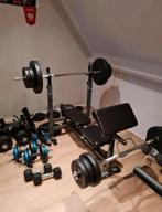 Complete Halterbank Set met Gewichten, Ophalen, Zo goed als nieuw, Armen, Halterset