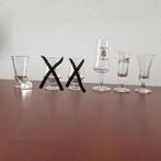 4 Merkglazen Borrel komen uit een verzameling (Serie 7e), Verzamelen, Glas en Borrelglaasjes, Nieuw, Borrel- of Shotglas, Ophalen