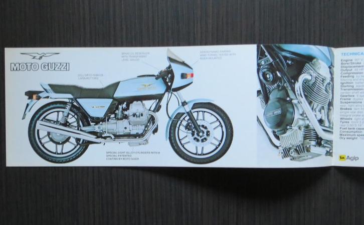 Folder Moto Guzzi V50 Monza - 1981 (Engels), Motoren, Handleidingen en Instructieboekjes, Moto Guzzi, Verzenden