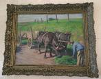 Boer met Ossenkar ca. 1940 - W. Tag (1886-1980), Antiek en Kunst, Ophalen of Verzenden
