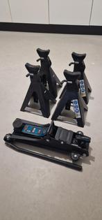 Lage autokrik inclusief 4 assteunen, Auto diversen, Krikken, Ophalen, Zo goed als nieuw, Hydraulisch, Garagekrik