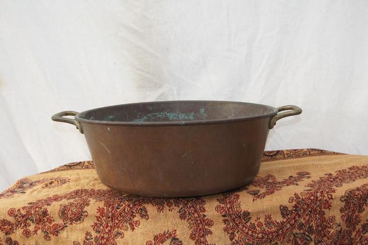 Koperen pan ( Frankrijk Antiek, Antiek en Kunst, Curiosa en Brocante, Ophalen of Verzenden