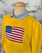 Ralph Lauren meisjes gele trui met vlag maat 5, Kinderen en Baby's, Kinderkleding | Maat 110, Trui of Vest, Zo goed als nieuw