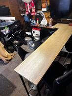 Bartafel hout/staal - 210x40x103cm, Ophalen, Gebruikt
