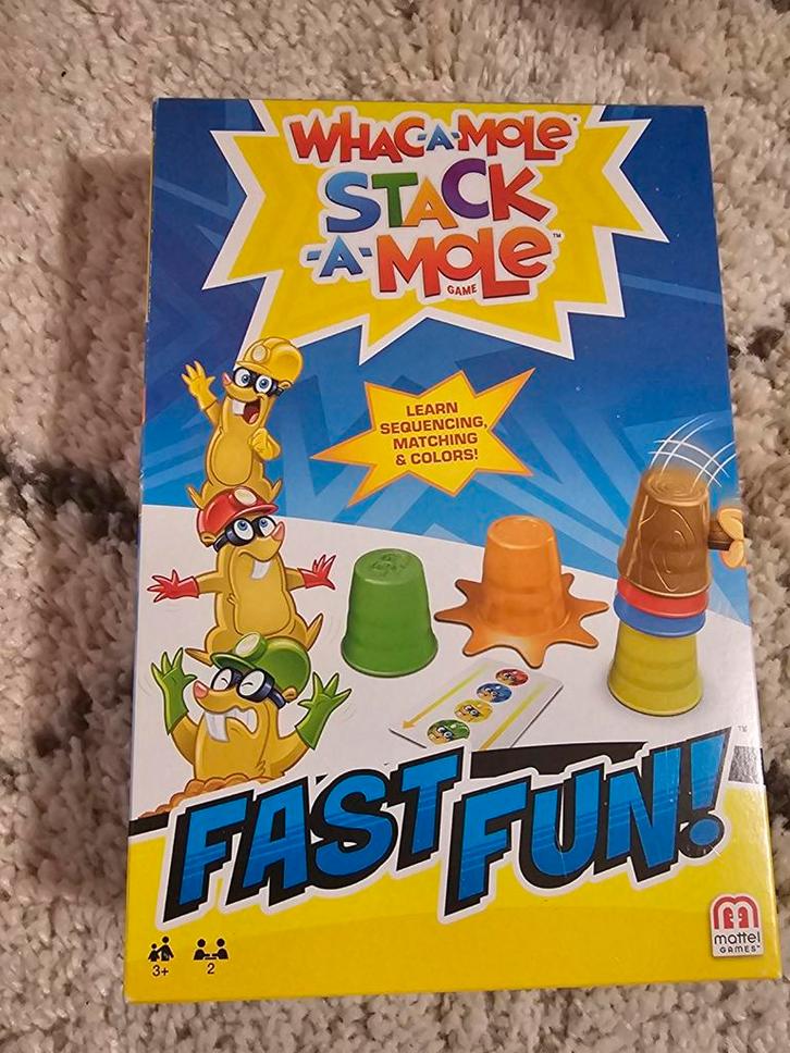 Whac-A-Mole Stack-A-Mole Bordspel, Hobby en Vrije tijd, Gezelschapsspellen | Bordspellen, Nieuw, Een of twee spelers, Drie of vier spelers