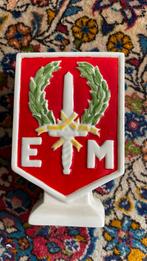 Antiek keramiek spaarpot Eerste Divisie "7 December Indonesi, Verzenden, Landmacht, Nederland, Embleem of Badge
