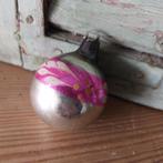 B1111 oude kerstbal Ajeko rond roze glazen oogje, Diversen, Kerst, Ophalen of Verzenden, Gebruikt