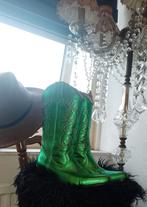 Vintage metallic groene cowboy laarzen maat 38, Ophalen of Verzenden, Zo goed als nieuw, Groen