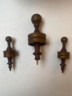 Antieke houten tollen voor spinnekopje/korstaartklok, Antiek en Kunst, Antiek | Klokken, Ophalen of Verzenden